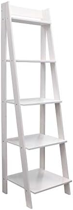 Adeptus 5 Shelf Ladder – Made from Solid Wood (White)