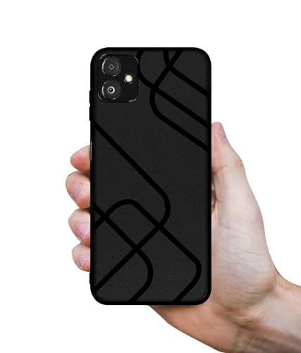 Image of Zig-Zag Black Line Design Premium 2D Printed Metal Back Case Cover for Samsung Galaxy F14 5G