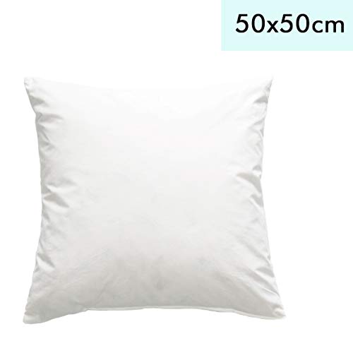 Luxusfeder Kissen Daunenkissen 50x50 cm, 500 g Daunen, Kissenfüllung, Sofakissen, Innenkissen Daunen, kuschelweich, deutsches Qualitätsprodukt