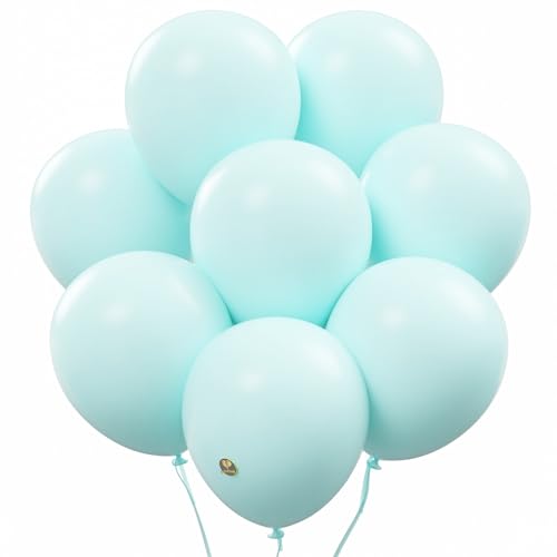 Image of AFTERLOON Biodegradable Natural Rubber Latex Balloons 24 pcs Pastel Mint 10 Inch, Plastic-Free Alternative Matte Color Durable Thickened Extra Strong Helium Float, ballon Globos Decor De Fiestas Kids