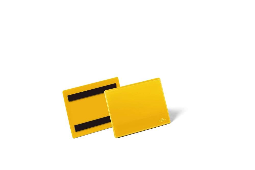 Durable 175604 Buste con Bande Magnetiche, A6 Orizzontale, Confezione da 50 Pezzi, Giallo
