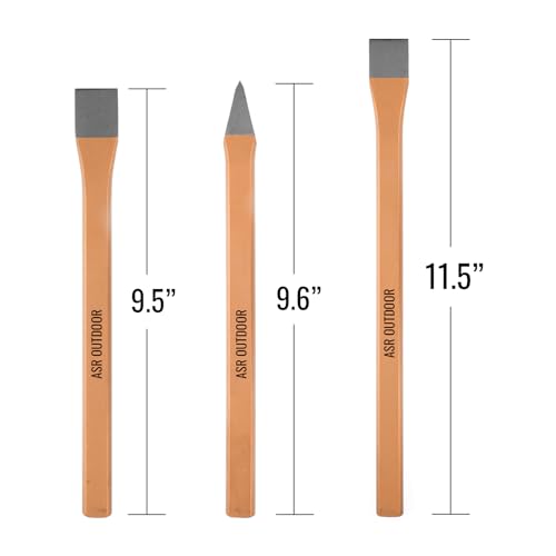ASR Outdoor Full-Size 3pc Heavy Duty Cold Steel 12-inch Chisel Set Rock Hounding Equipment Geology Tools by ASR Outdoor - Used condition - Image 4