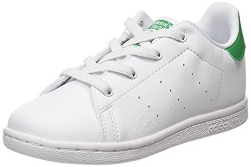 adidas Mixte Bébé Stan Smith EL, Cloud White/Cloud White/Green, 22 EU