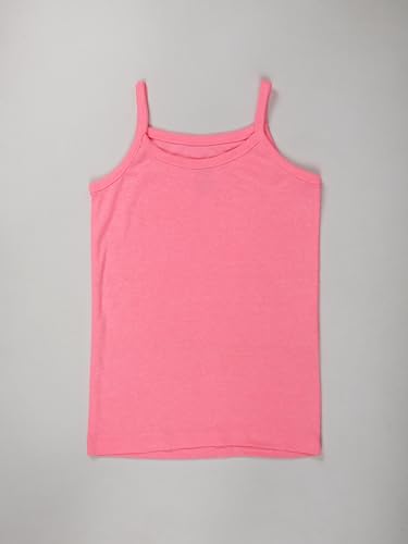 Image of KiddoPanti Girls 100% Cotton Rib Solid Camisole Tank Top Pack of 3
