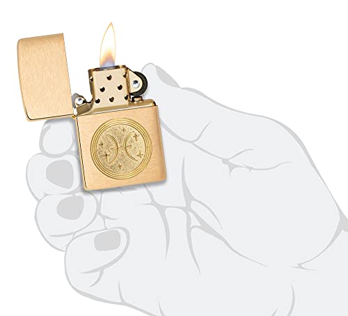 Encendedor Zippo recargable a prueba de viento con diseño zodiaco Piscis 5