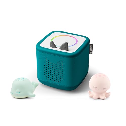 tonies Toniebox 2 Bundle Incl. 2 Schlummerbande Schlummerwal und Oktopus, Meeresgrün, Audioplayer für Hörbücher, Lieder, Einschlafen und Tonieplay für Kinder