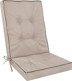 Hochlehner Auflagen Set 2er, 4er oder 6er – Gartenstuhlauflagen mit dickem Schaumstoffkern für hohen Sitzkomfort – Polster für Garten  und Terrassenstühle – made in Poland Beige 120 x 50 x 8 cm