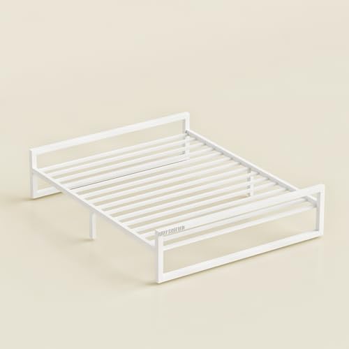Image of Queen Size Metal Bed Frame | Queen Metal Bed | QueenSize Iron Bed | Queen Steel Bed | Heavy Duty Platform Bed | Double Bed Cot | Metal Cot | No Box Spring Needed | Bedroom, Hotel & Guest Room