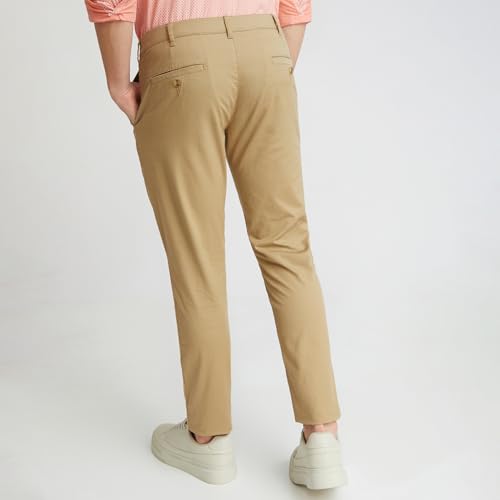 Image of Colorplus Men's Cotton Blend Print Pattern Nuvo Fit Flat Front Casual Trouser
