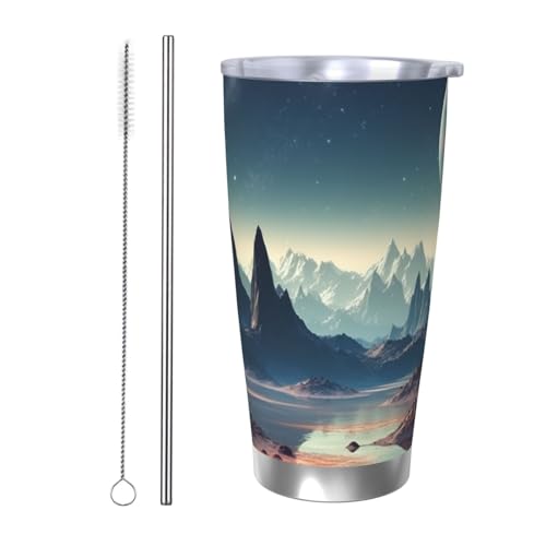 El Mejor Listado de Marcianos Tumblr de esta semana. 49 FHEBNDS - Vaso de 20 onzas con tapa y popote, taza de café aislada de acero inoxidable, tazas térmicas de viaje al aspiradora de doble pared, taza de viaje de Alien Planet a...