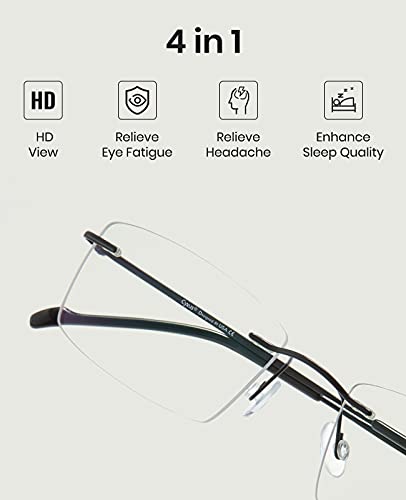 Image of Cyxus 11g Titanium Blue Light Blocking Glasses Men Woman Ultralight Computer Gaming Office Study Eyeglasses 8602T01