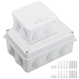 2 Piezas Caja de Conexiones, IP65 Impermeable Caja para Cables CCTV, Caja Eléctrica Universal, Caja de Proyectos para...