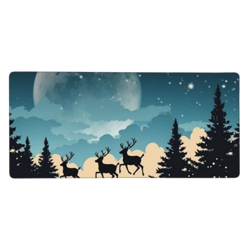 Tapis de souris XXL de Noël 90x40cm pour décoration de bureau