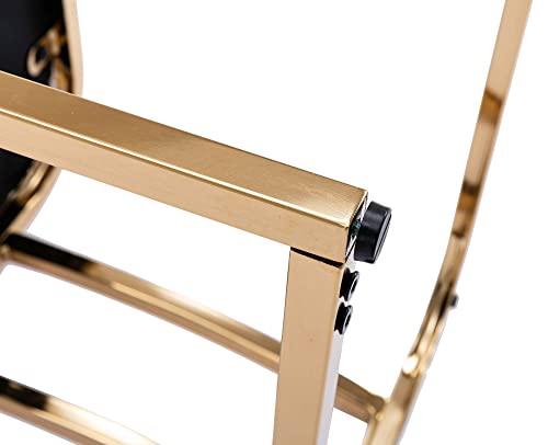 Vescasa Faux Leather Upholstered Dining Chairs With Back, Mid Century Modern Chairs With Gold Metal Frame For Dining Room, Restaurant, Kitchen, Set Of 6, White #TOP5