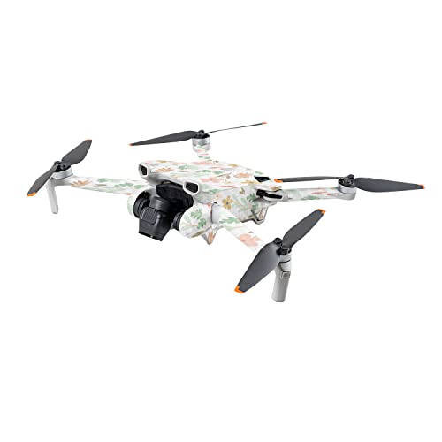 Image of MightySkins Carbon Fiber Skin Compatible with DJI Mini 3 - Neutral Flowers | Protective, Durable Textured Carbon Fiber Finish | Easy to Apply