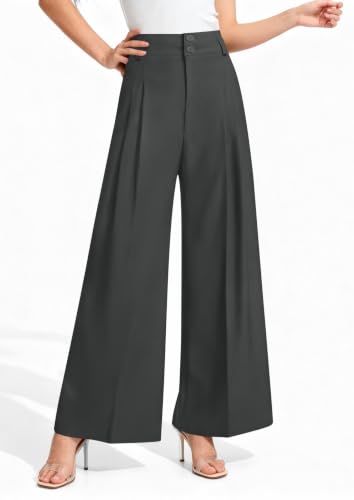 Image of PRETTYGARDEN Women's High Waisted Wide Leg Dress Pants