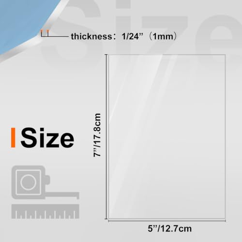 Image of KINLINK 5x7 Plexiglass Sheets 1 /24 inch Thick, 1mm Clear PET Plastic Sheet for DIY Project, Craft, Table Top, Picture Frame, Acrylic Sign and Wedding Invitation 5 Pack