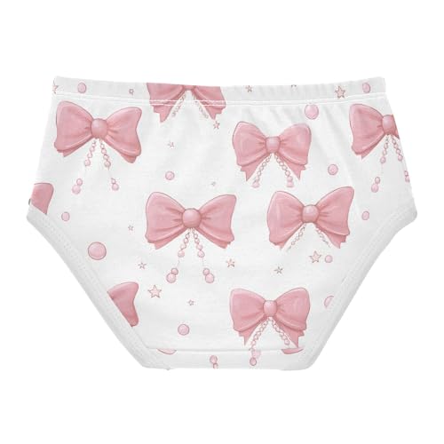 Wusikd Pink Bows Pearls Stars Girls' Underwear Cotton Girls Briefs Soft Toddler Underwear 2T2