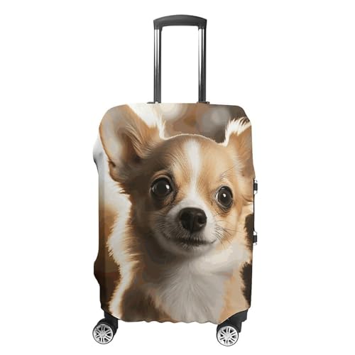 Cute Chihuahua Luggage Covers Tsa Approved Suitcase Cover Elastic Washable Luggage Sleeve Carry on Cover Protector Anti-Scratch Suitcase Protector Fits 19-30 Inch Case(S)