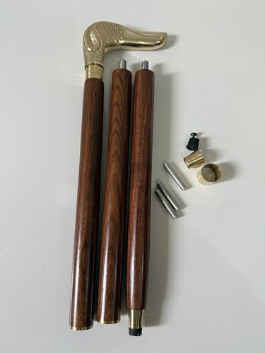 Canne de marche en bois pour vos promenades citadines avec poignée laiton chic