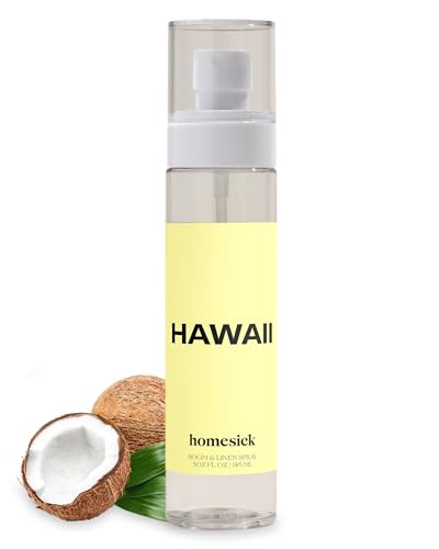 Homesick Linen & Room Air Freshener Spray, Hawaii - Non-Toxic Odor Eliminator for Home & Bathroom - Long Lasting Linen Spray for Bedding, Pillows & Sheets - Natural Guest Bedroom Essentials