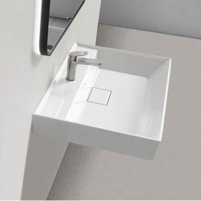 Nameeks 037000-U Sharp 18-15/16" Rectangular Ceramic Wall Mounted or Drop In Bathroom Sink - White