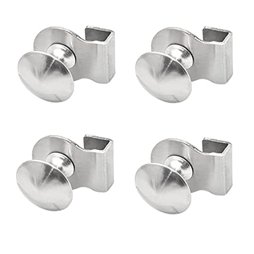 Heuskay Poignée de porte en verre, poignée à clip en verre, alliage de zinc, sans perçage, clips de porte, pinces, poignées pour verre, 3-5 mm, vitrines, armoires, tiroirs (A（4PCS)