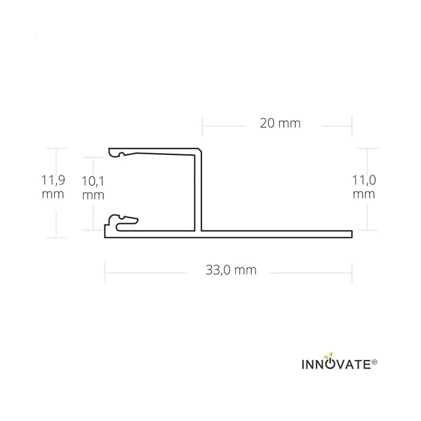 INNOVATE LED Fliesenprofil Alu Profil 2 Meter inkl. Abdeckung - Fliesen - Aluminium für LED Streifen bis 12mm Breite - 2000mm Länge – Bild 4