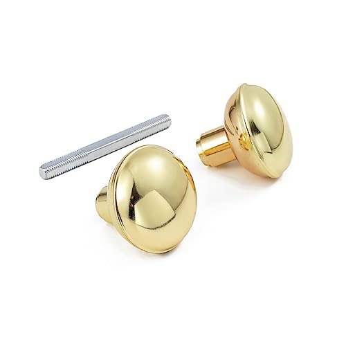 newliplace Intieror Gold Door Knob Set with Spindle, Old Style Door Knobs Replacement Set for Mortise Lock Interior Doors, Polished Brass