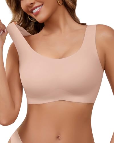 Image of Wireless Bras for Women No Underwire Seamless Full Coverage T-Shirt Bra
