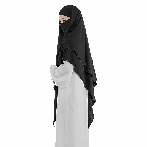 Khalat Muslim Prayer Hijab - 2 Layers Soft Breathable Islamic Dubai Women's Instant Long Hijab2