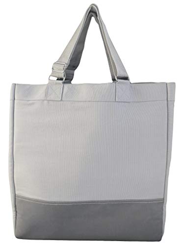 Market Bag with Multi Compartments and Built-in Shelf | Organizes and Protects Produce | Insulated Canvas Tote Bag/Reusable Grocery Bag for Shopping, Farmers Market and Picnics By Cabaggage (Gray)