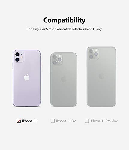 Image of Ringke Air-S for iPhone 11 Case Back Cover, Lightweight Flexible Soft Feeling Coating Trendy Color TPU Scratch Resistant Phone Cover for iPhone 11 Back Cover Case - Lavender Gray