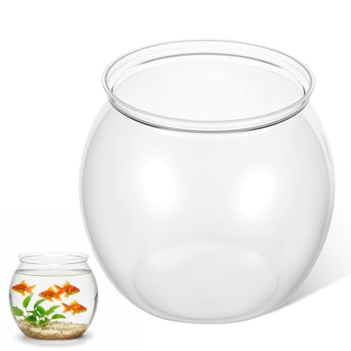 Mini vase rond en plastique pour aquarium - 13 cm - Pour la maison, le salon, la chambre à coucher, le bureau - Décoration de bureau