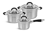 Universell - ein an jedes Kochfeld angepasstes Topf set, einschließlich Induktionsherden, erleichtert das Kochen; unser Induktions Töpfe Set ist für jede Aufgabe einsetzbar