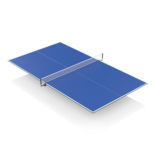 8X4 FT Ping Pong Table Top, Foldable Table Tennis Table for Billiard and Pool Tables, Indoor Table Tennis Conversion Top with Net & Premium Foam Padding - Perfect for Family Game Rooms