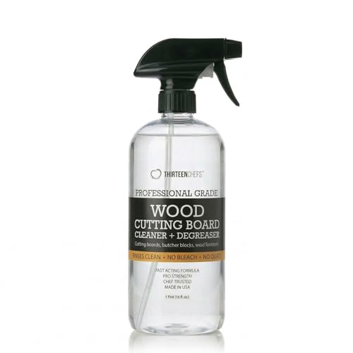Thirteen Chefs Wood Cutting Board Cleaner - Food Safe Spray for Butcher Blocks and Countertops Spray Soap for Wooden Surfaces (16oz)