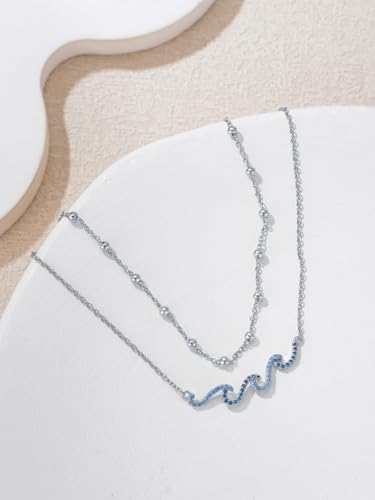 Image of 925 Sterling Silver Layered Ankle Bracelets for Women Jewelry Gifts | 925 Sterling Silver Layered Sea Turtles /Elephant /Wave Anklet Animal Bracelet Summer Ocean Beach Jewelry Gifts for Women