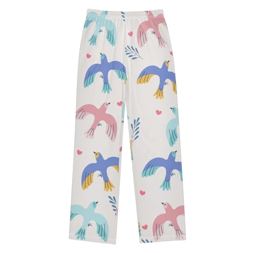 Spring Birds Boys Pants Boys Athletic Pants Long Pant for Boywith Pockets Wide-Leg Size 6-14Y