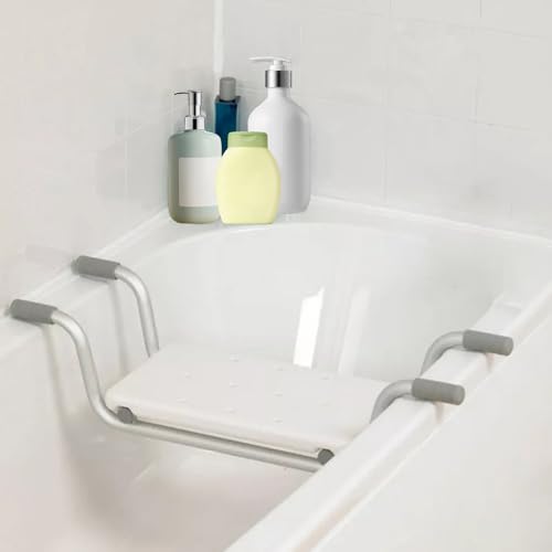 Badewannensitz, Duschsitz Duschbank für Badewanne, Ausziehbare 72-82cm Badewannenbretter, Badewannensitz Weiß Ausziehbar, Tragfähigkeit 136 kg Wannensitz für es Beim Baden Darauf Sitzen