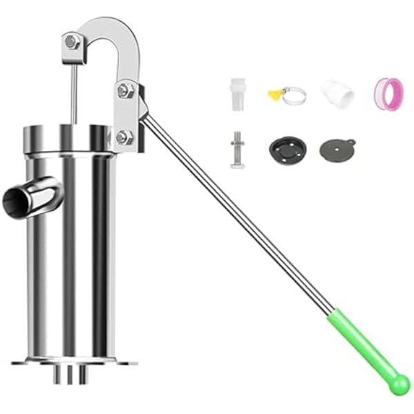 Classic Pitcher Pump - Hand Water Pump for Outdoor Use | Suction Tool with Non Slip Handle, Compact Manual Design, Easy Function, Lawn Irrigation Farm Backyard Pond Cabin