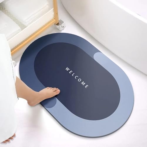 Image of Soft Silicone Super Absorbent (40x60) Bath Mat Anti Skid Quick Drying Bathroom & Water Absorbent Carpets Kitchen Entrance Door Mats++-(Multi Color) (Pack of(3))