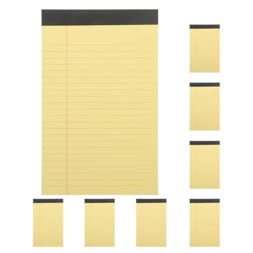 Bloc-notes papier jaune au design simple et finition soignée pour mémos (lot de 8)