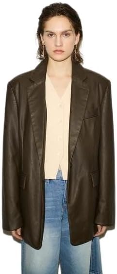 Amazon | [スライ] THROW F／LEATHER BOXY ジャケット BRN FREE