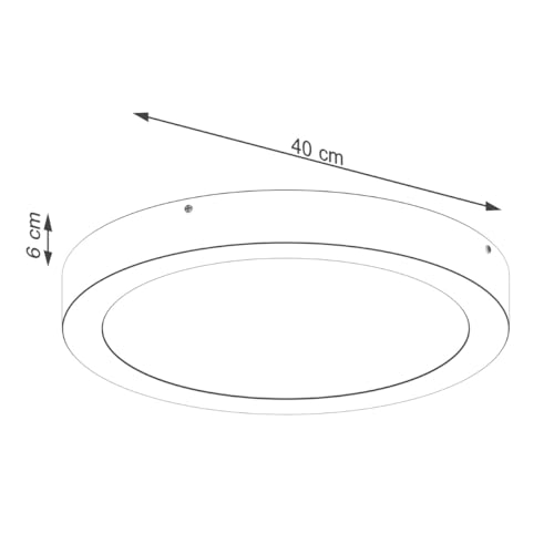 Plafonnier LED 3000K Sollux Onyx noir 40cm à éclairage diffus homogène