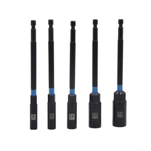 Lot de 5 rallonges de clé à douille, 150 mm de long, tourne-écrous hexagonaux, adaptateur de foret 6-14 mm, pour outils électriques pneumatiques et réparation de machines de menuiserie (10 mm)