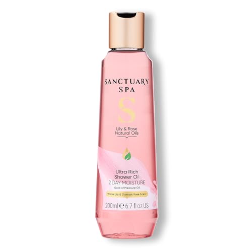 Sanctuary Spa Lily and Rose Natural Oils Ultra Rich Shower Oil for Dry Skin, No Mineral Oil, Cruelty Free and Vegan, 200ml
