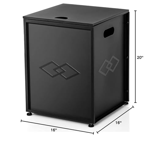 PioneerWorks Propane Metal Tank Cover Table for Gas Fire Pits, Gas Tank Holder Storage Side Table for 20 Pound Propane Tank, 16-inch Hideaway Table with Side Handles