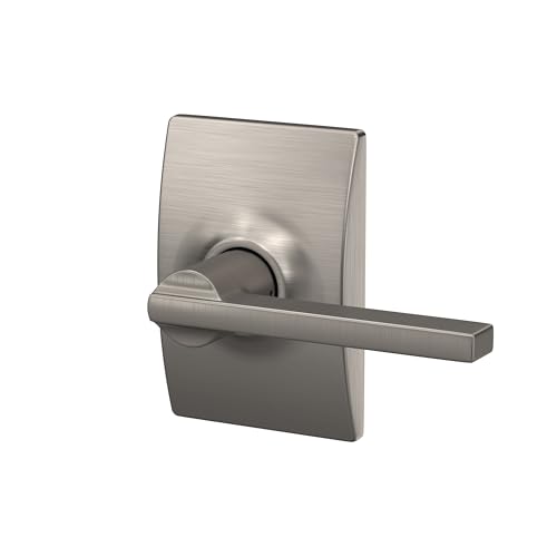 Image of SCHLAGE Latitude Hall /Closet Passage Door Handle, Reversible, Satin Nickel | Hall or closet lever door handle with no lock, Easy to install, Certified durability, Universal fit