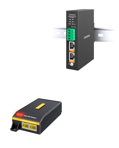 LINOVISION 2.5G BT 60W PoE++ Injector con pantalla LED y divisor industrial Gigabit 90W PoE++ miniatura 1